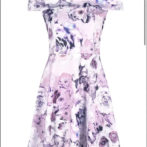 🎉HP🎉NWT🎉Boo Hoo/Off The Shoulder Flloral Skater Dress✨Measurements Below✨ - Picture 3 of 8